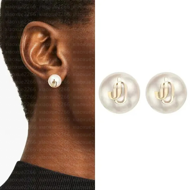 designer earrings woman retro copper pearl earring c letter moissanite earrings Stud Earrings for Women&Girls Valentine's Mother's Day-image-1100511578