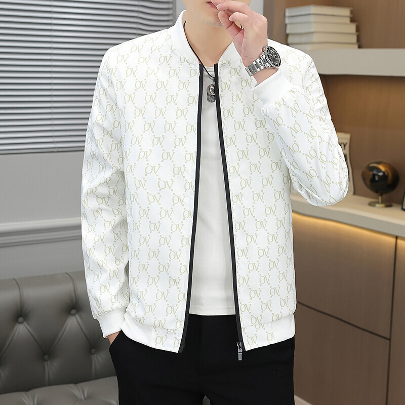 Designer Top 2026 Luxury Men's Clothing Men's Stand-up Collar Jacket Slim Fit Design Simple And Fashionable High-end And Luxurious Printed