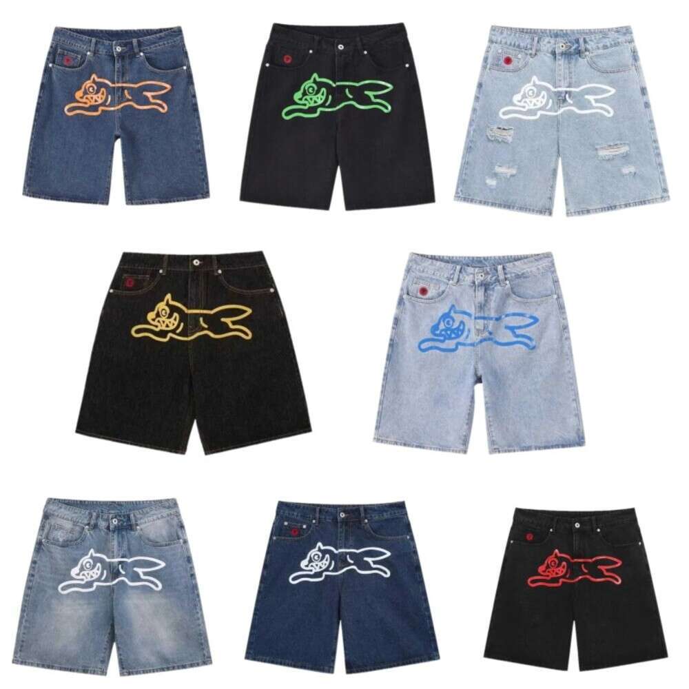 BBC Ice Cream Shorts Brand Luxury Designer Boys Club Black Jean Shorts Harajuku Jorts Graphic Print Y2k Pants Ink Prints High Quality Flying Dogs-image-1105955513