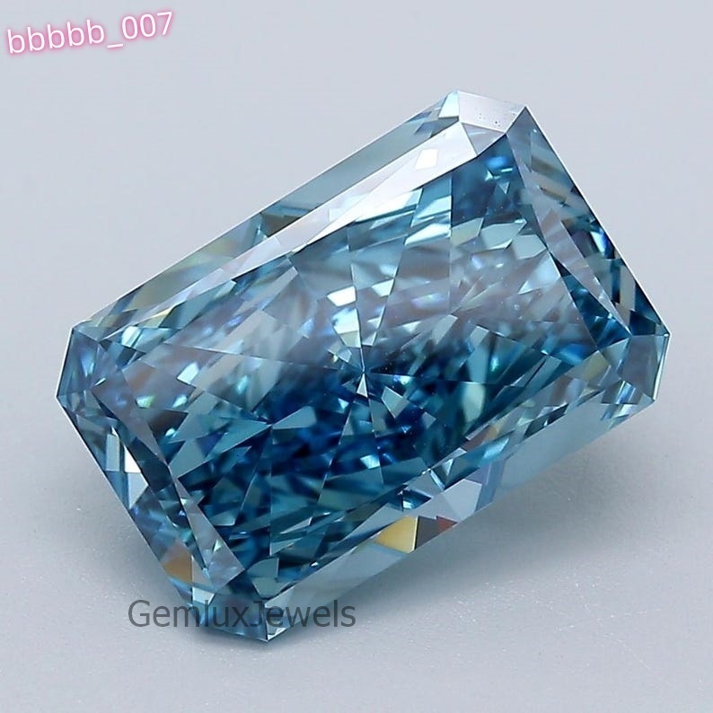 5 Carat VS Clarity Radiant Fancy Vivid Blue Lab Grown Diamond IGI Certified Loose Lab Create Diamond For Jewelry