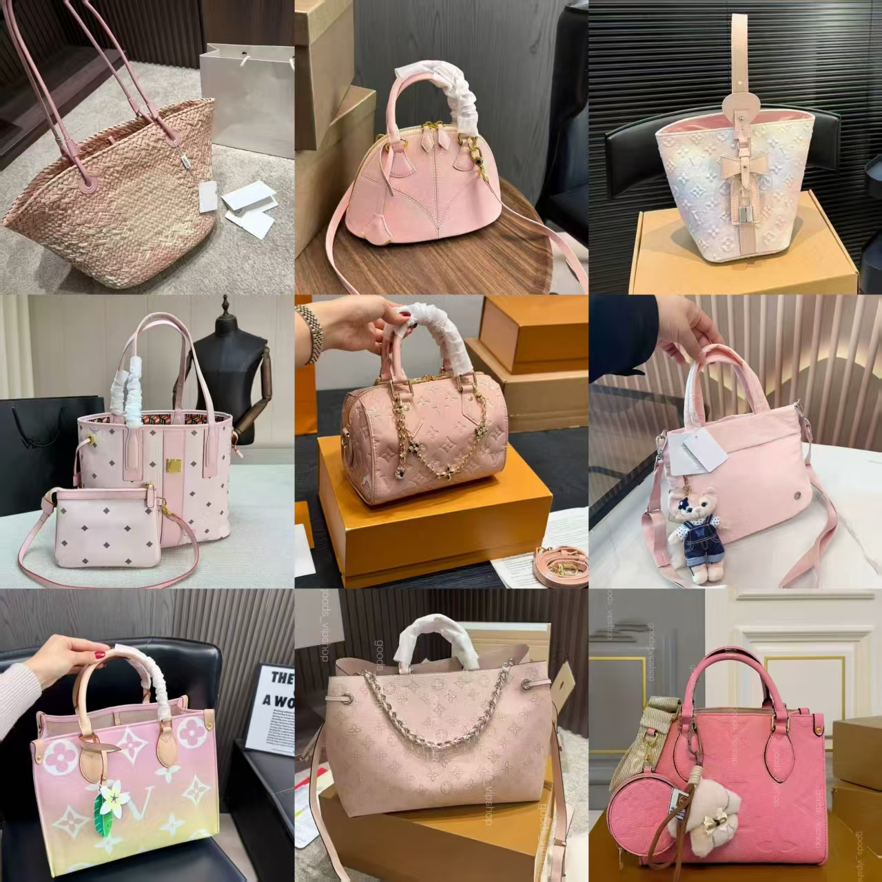Luxurious high-end quality custom-made full brand full series pink bags dreamy pink new bag cute bag Romantic bag pink designer bag pink purse bag