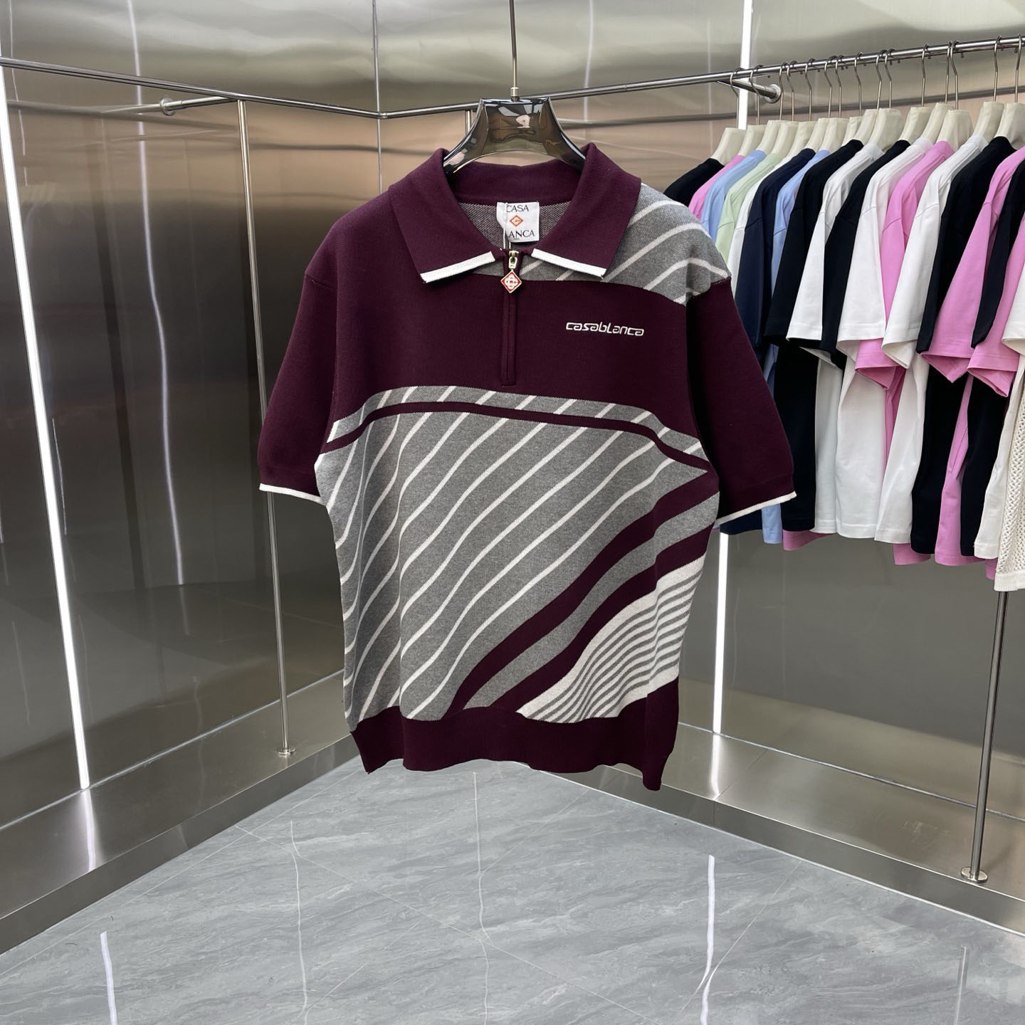 Men's Plus Tees & Polos Round neck embroidered and printed polar style summer wear with street pure cotton w33t00