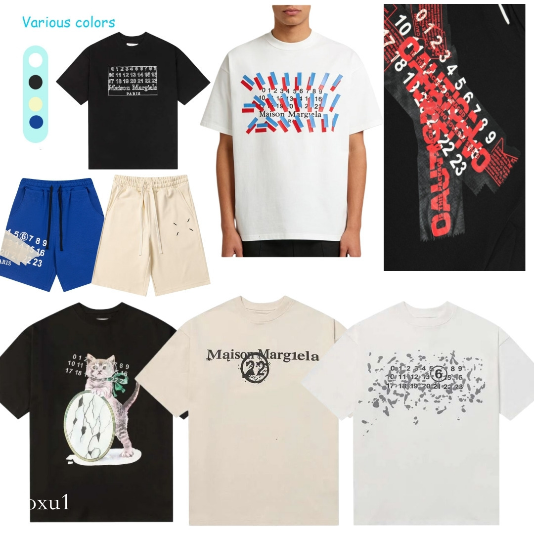 3A tshirt MM6 Luxury Designer T Shirt Mens Tshirt Digital Pattern Round Neck Trendy Brand Short Sleeved Cotton Around Shirts 01