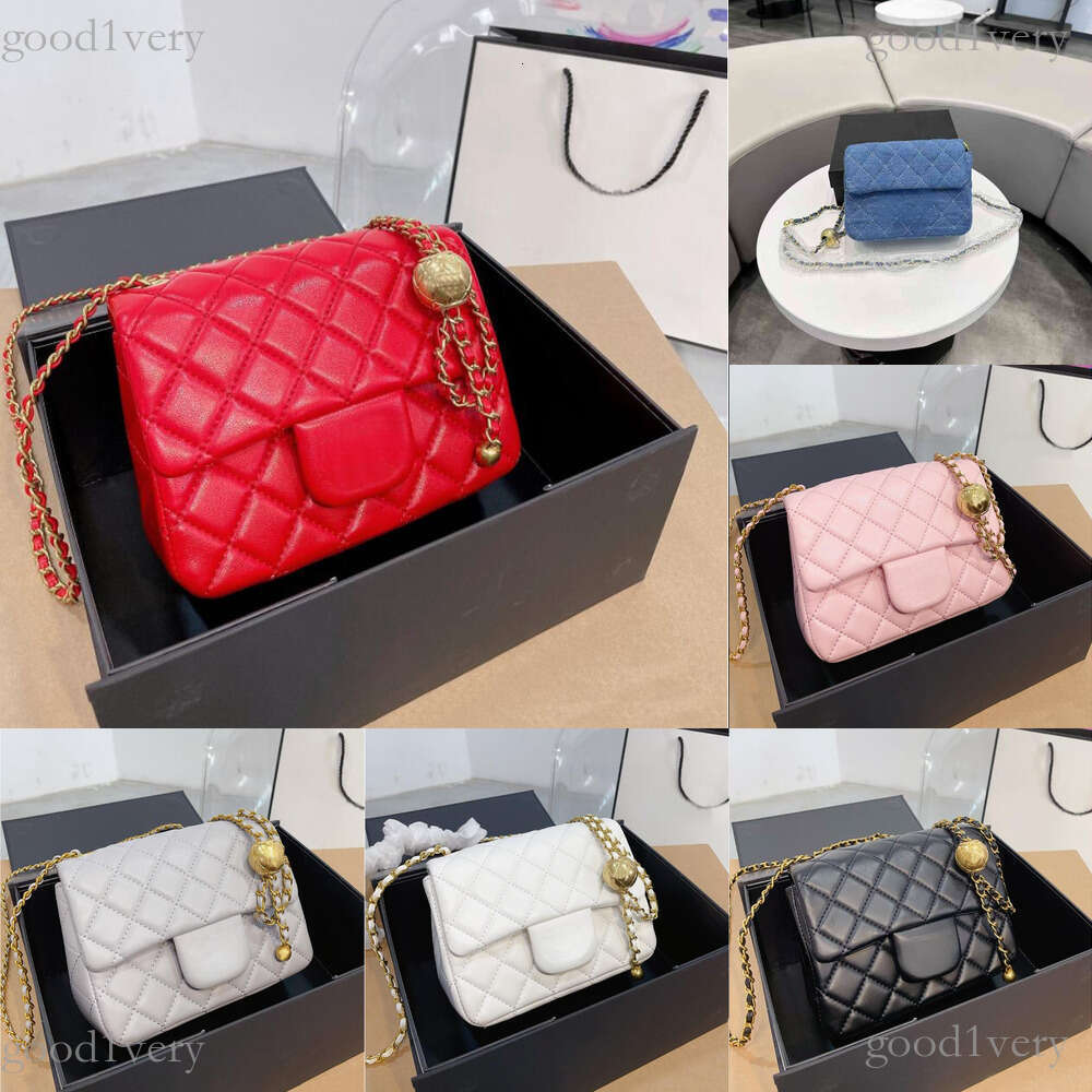 Designer Mini Flip Chain Shoulder Strap Crossbody Bag With Gold Ball Decoration Women Fashion Handbag Classic Style Crossbody Bag Correct C Style