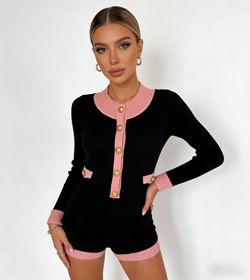 Womens Vintage Knitted Sweater Shorts Jumpsuits Jumpsuit Y2k Overalls Korean Aesthetic Wide Leg Short Pants 2000s Clothes 260403