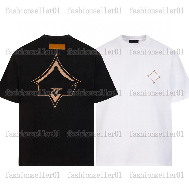 designer mens t-shirts europe paris summer tshirt simple round neck europe t shirt luxury casual paris embroidery pattern black white tops tees