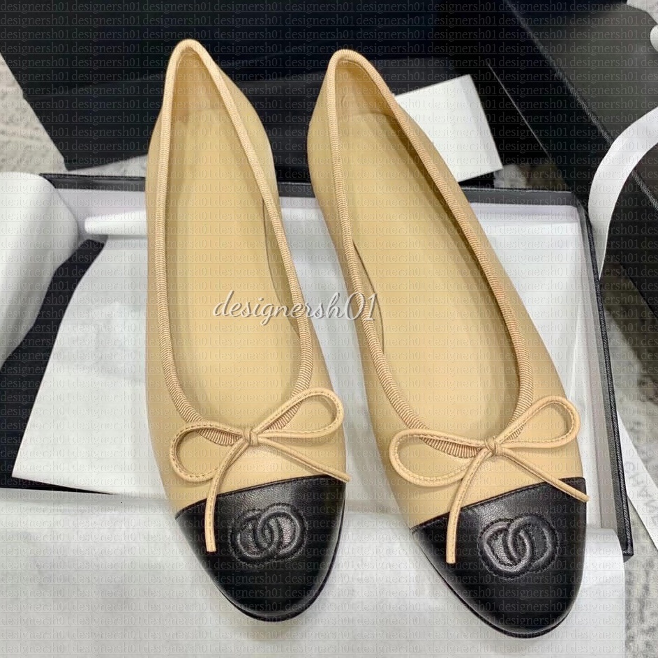 Designer cc shoes Paris Brand ballerina Ballet Flats Women Quilted Genuine Leather Slip on Ballerina Luxury Round Toe Ladies Dress Shoes HJ2G Slingb