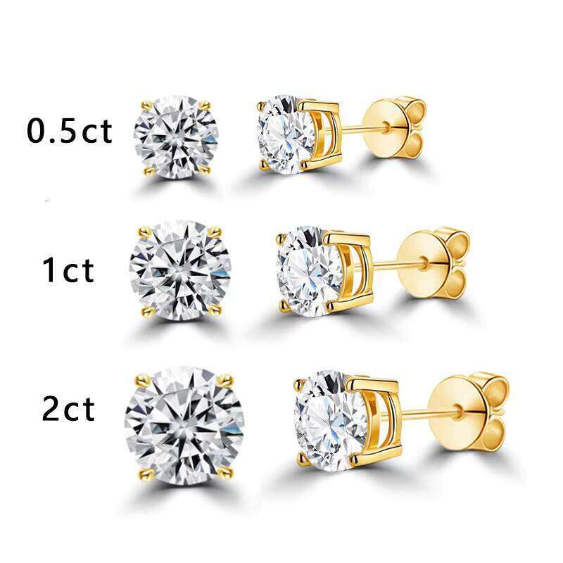 IGI Certificate Jewelry Diamant Earring 4 Prongs Studs DEF VVS VS CVD HPHT 14K Solid Gold Lab Grown Diamond Earrings
