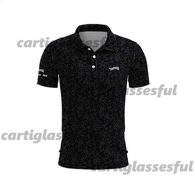 Mens Polos Tiger Woods Sun Day Red Stripe Blue Mens Summer Top Quick Dry Club Button TShirt Polo Shirt Breathable and quick-drying jersey 240816S-5X