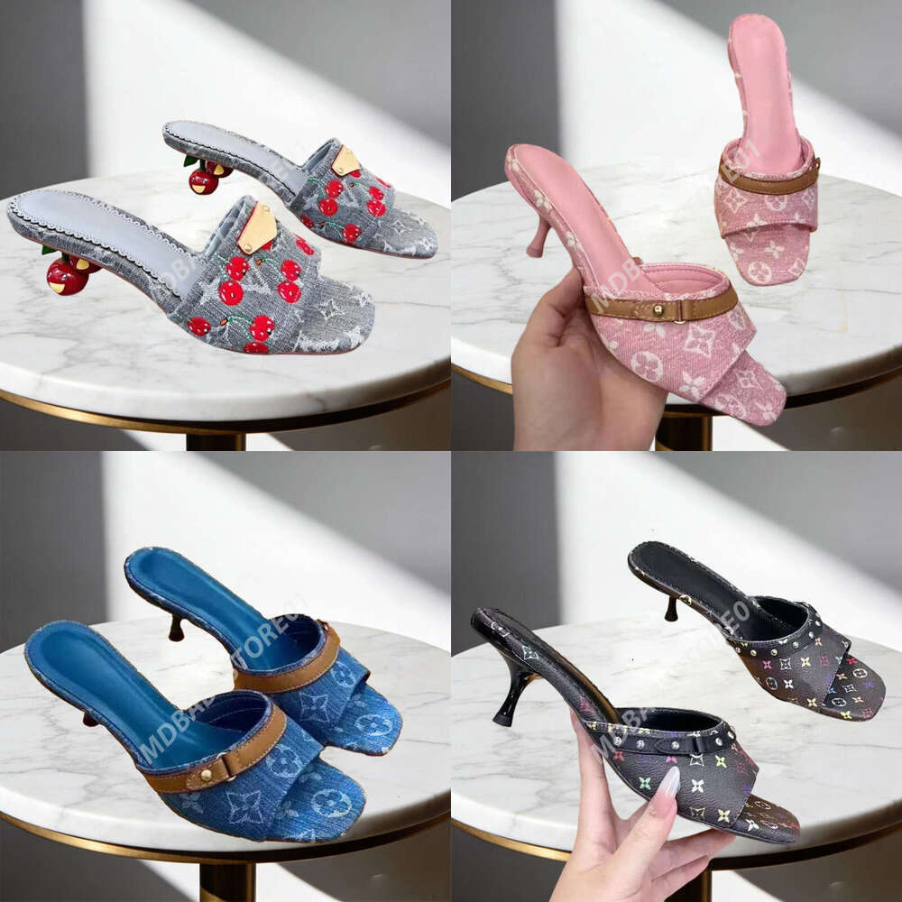 Designer Heels Revival Mule Women Vintage Shoes Womens Flat Shoes Sandals Short Kitten Murakami Mule Heels Slippers Lvlyness Heels Sandal Toe Mules