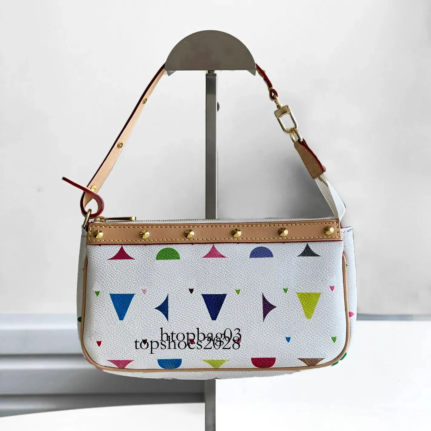 Spring and Summer New Luxury Multicolour Women's Colourful Designer Handbag Shoulder Crossbody Mahjong Chain Armpit Clutch Mini Phone Bag-image-1109671568