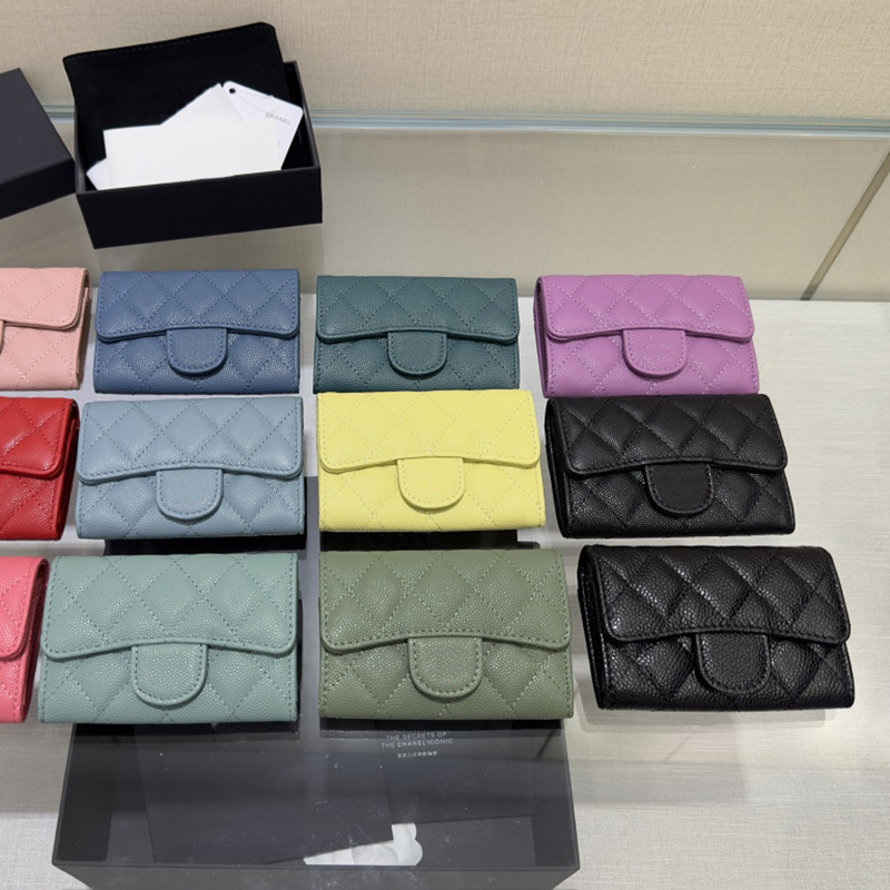 Master Mirror quality Designer Classic Card Holder Luxury Calfskin Flap Wallets 11cm With box CAP0214A