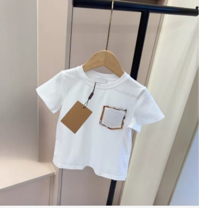 Summer Designer Kids T-shirts Baby Girls Boys Cotton Breathable Tops Plaid Short Sleeve O-neck Tees Luxury Children T-shirt L260508BH8S