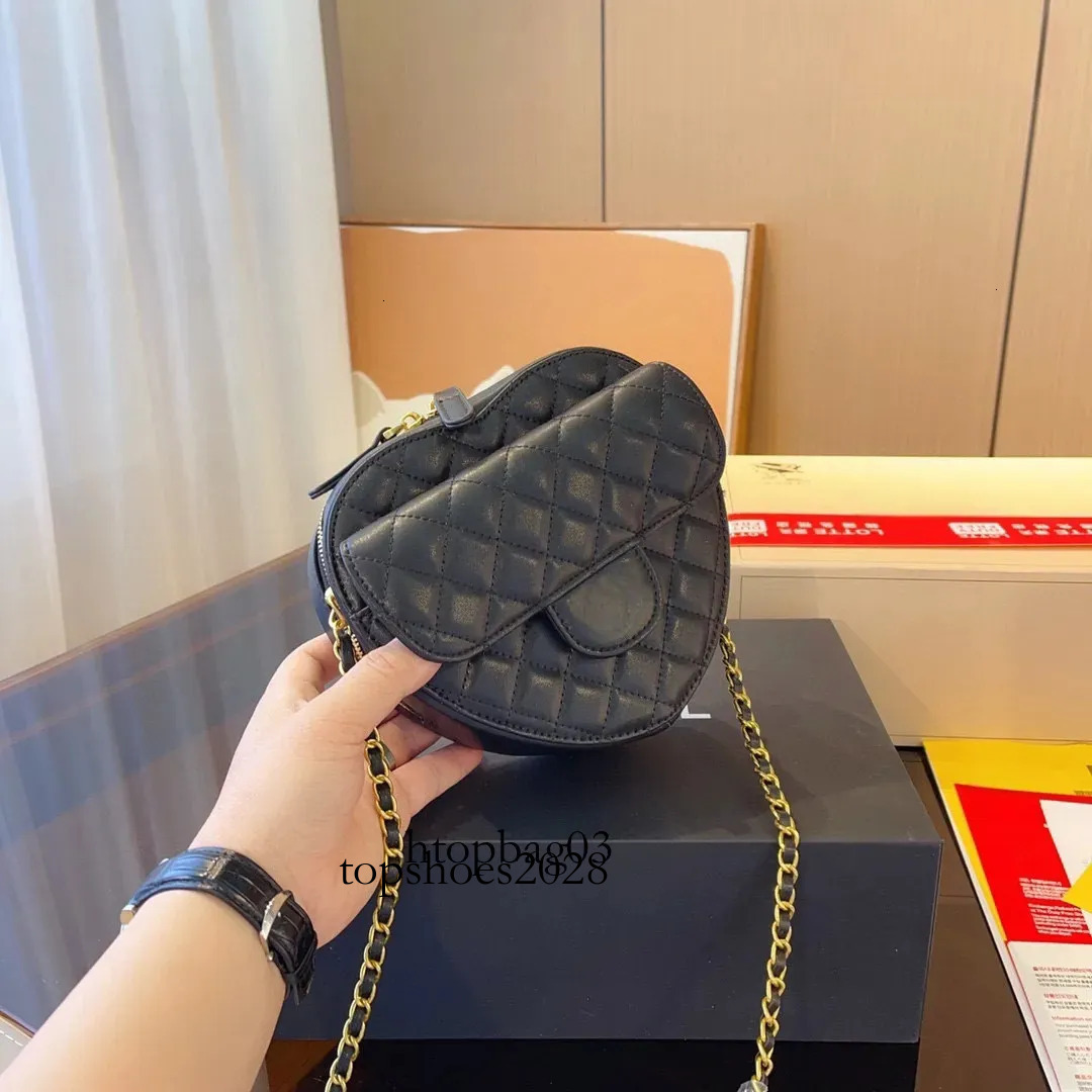 Cross Body heart purse Chain Crossbody Designer Leather Shoulder Bag Purse Brands Mini Heart Love bag Totes Bags Handbag With Box-image-1109671458