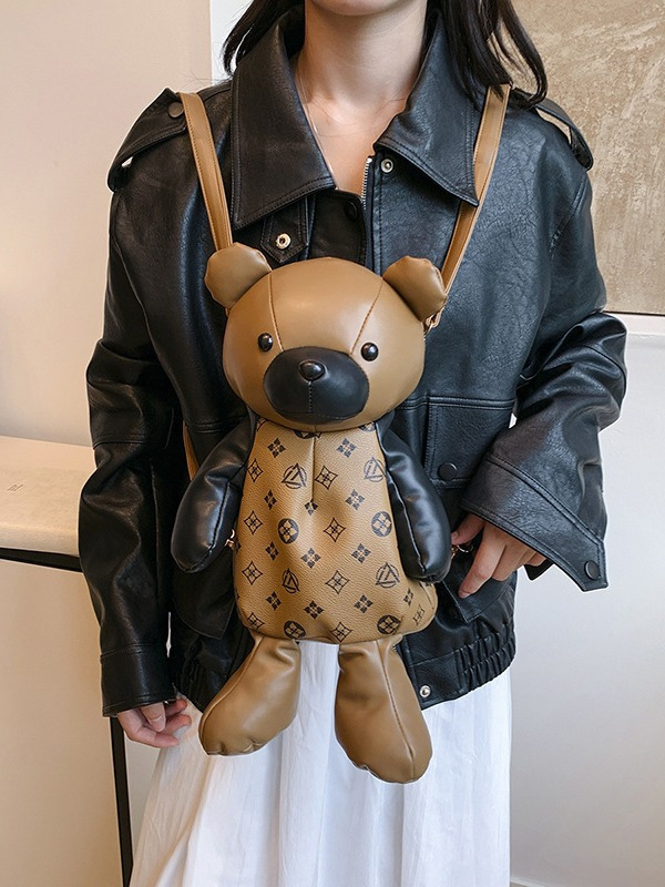 Cross border new printed teddy bear shoulder bag cute style ins Korean version leisure travel shoulder bag backpack for women
