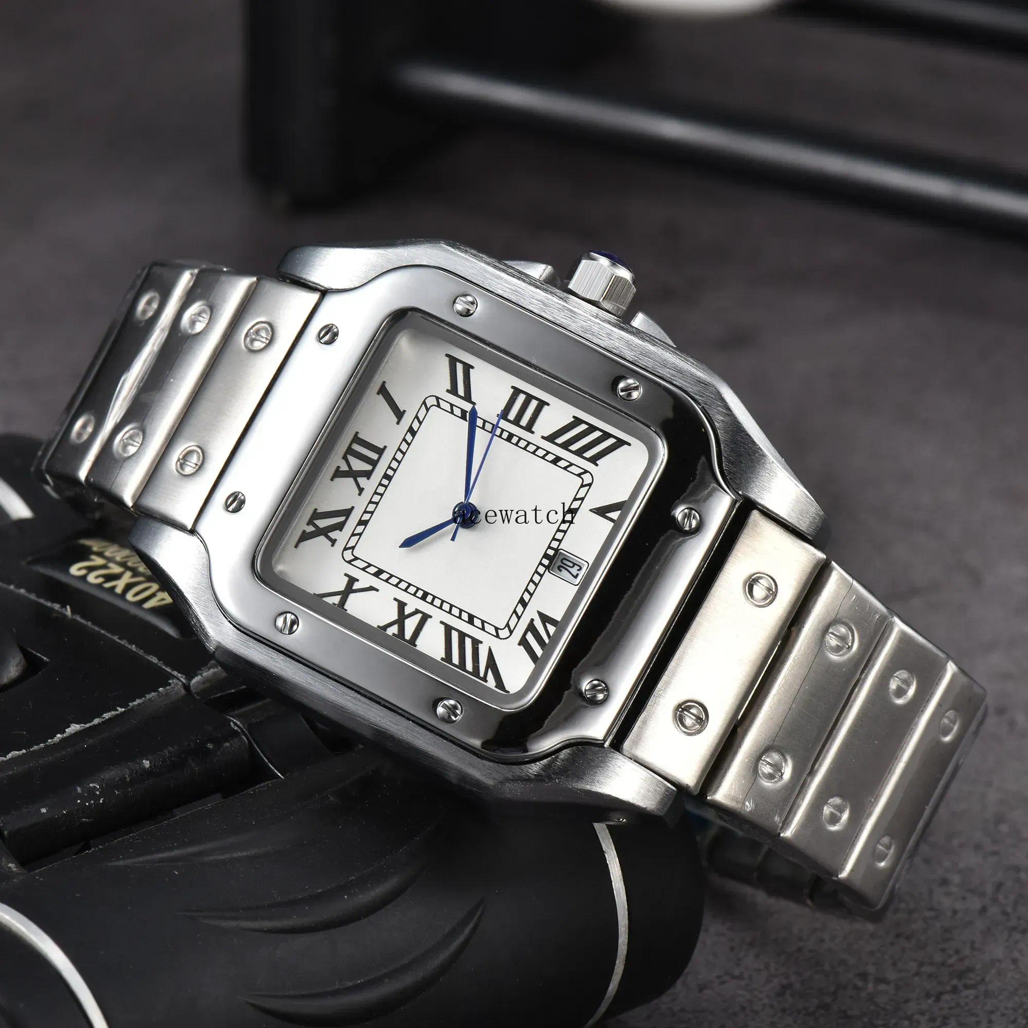 AAAAAA Women Mens Tank Watch santos Fashion With 316L Stainless Steel Quartz Gemstone For Lady Gift Quality With Design men Wristwatches Montres de