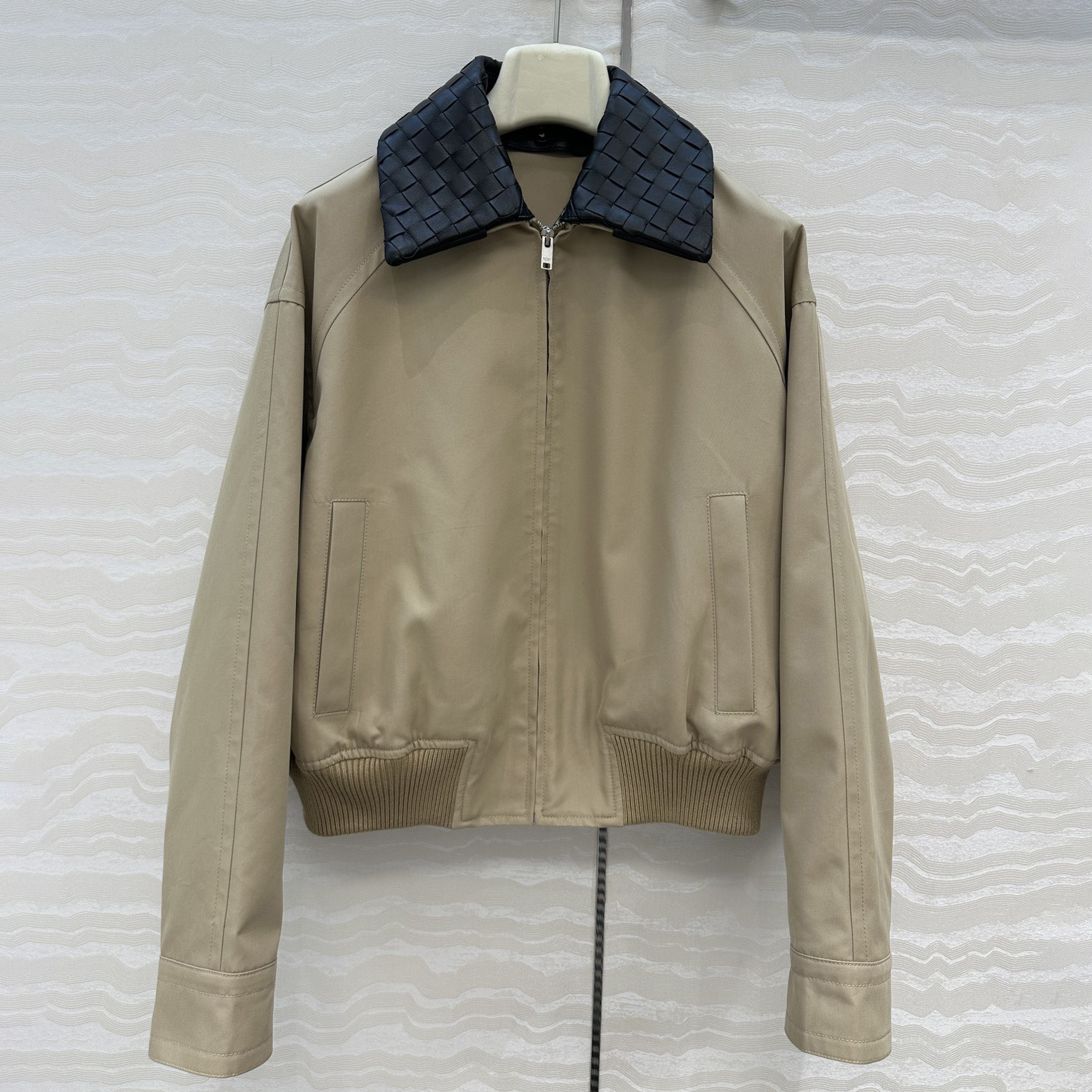 Fashion designer's new retro color woven collar zipper jacket, vintage style casual pilot windproof jacket, spring and autumn styles