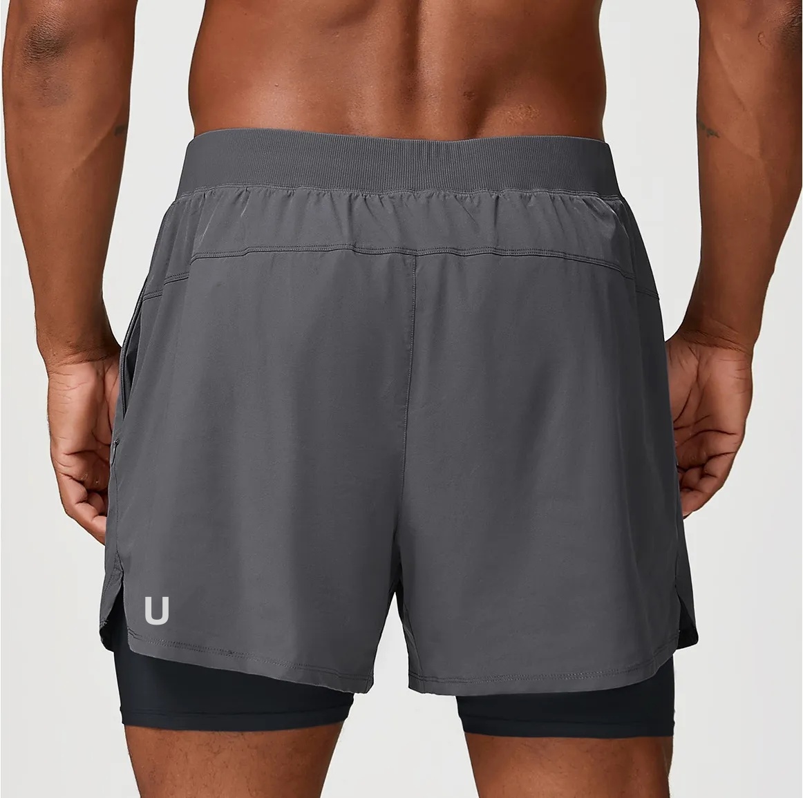 UU-L4790 Short de course à séchage rapide pour hommes, sport, fermeture éclair, mode, Tennis en plein air, Double bas