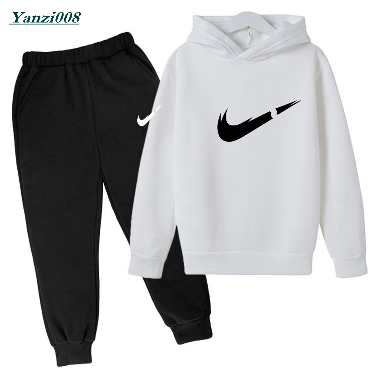 Kids Designer Clothes Boys Tracksuit Hoodies Fashion 2Pcs Black Hoodie Pants Autumn Sports Suits Girls Casual Brand Outfits Tracksuits Children C-image-1100676749