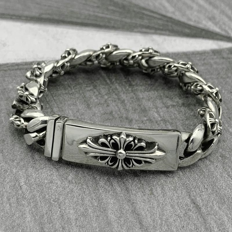 chrome Cross Bracelet Luxury Jewelry Designer Charm Bracelet ch Braclets Jewlery Personalized Cross For Men And Women Thai Silver Cross Flower chrom