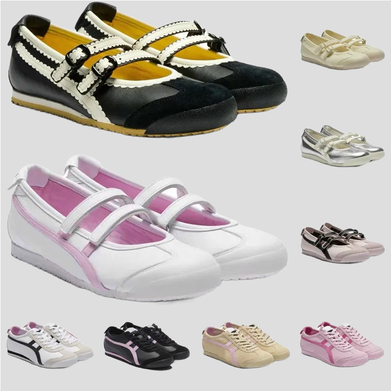 top Ballet Flats Women Designer Shoes Mexico TGRS Womens Casual Shoes Tiger Metallic Silver Triple Black White Pink Beige Flat Dance Non-slip Breath