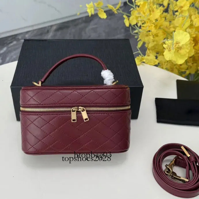 Luxury Women Designer Shoulder crossbody Handbag Korean Style Mini Square Bag Makeup Case 10A Lambskin Cosmetic Organizer Box tote bag-image-1109671587