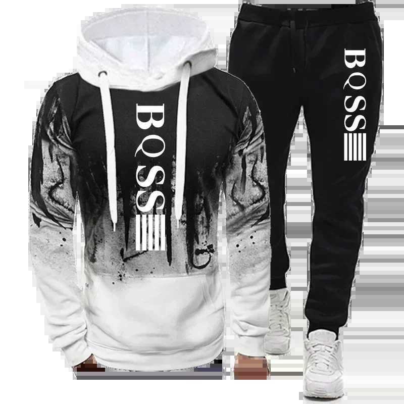 New Mens Sets Autumn Bicycle pullover Hoodie and Pants 2 Pieces Casual Tracksuit Male Brand Running Jogging Sportswear Suit T251210JVJA
