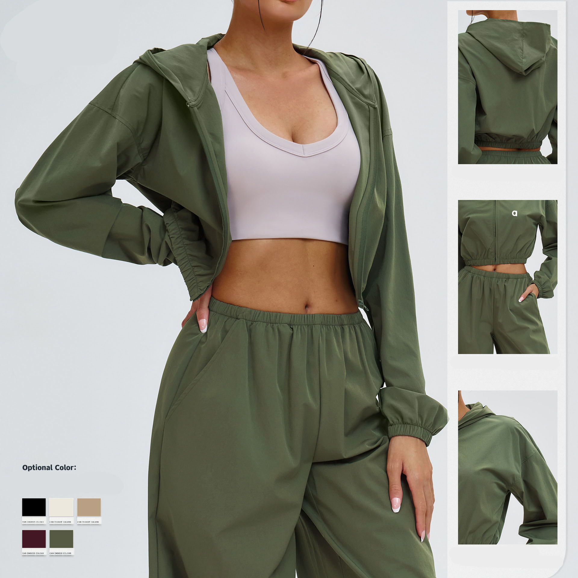 Women Tops Yoga Quick drying stand up collar sports jacket women's zipper windproof outdoor running fitness long sleeved Sportswear Clothing