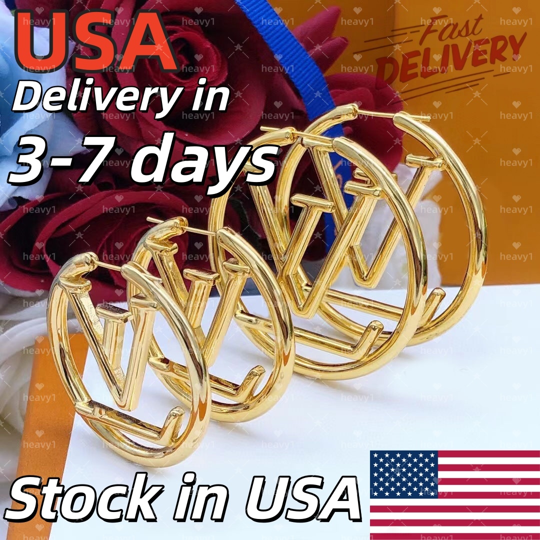 Luxury big gold hoop earrings for lady women orrous girls ear studs set Designer Jewelry earring Valentine's Day Gift engagement-image-950659656