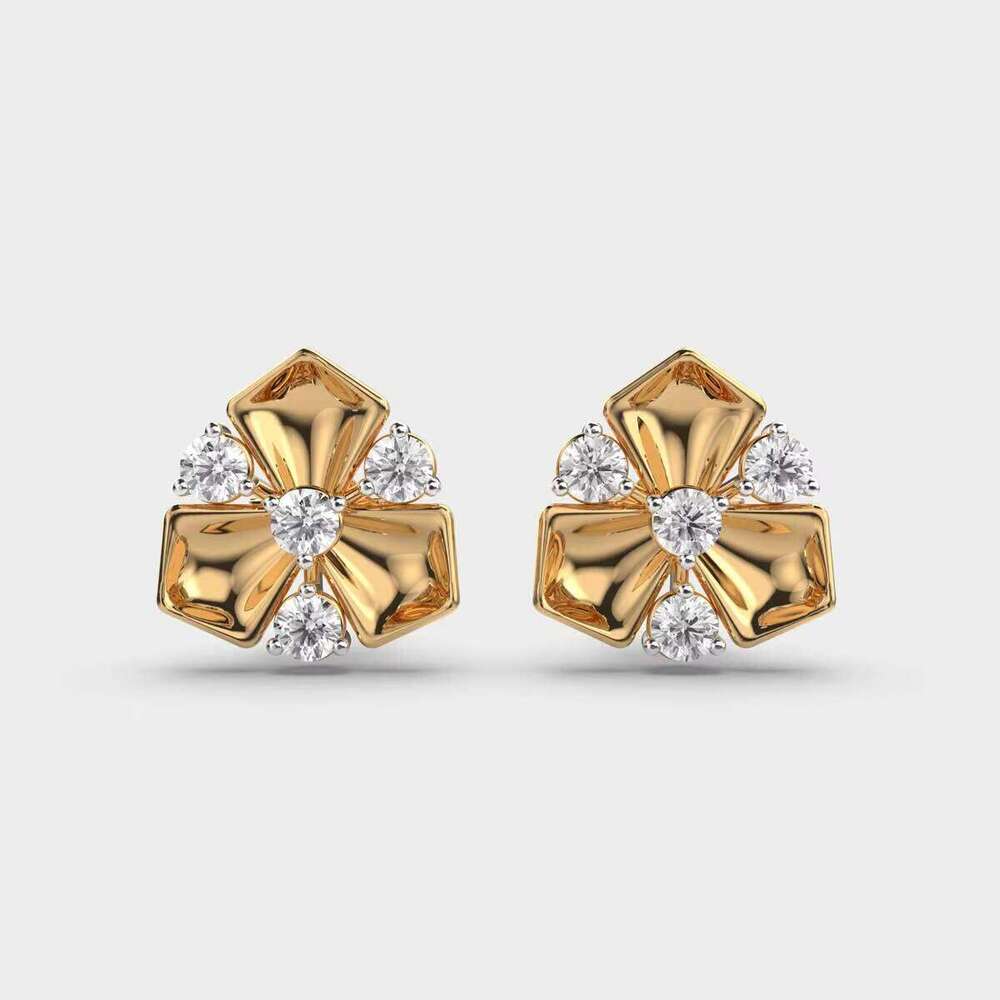 Glam Flora Dia Studs Fine Stud Earrings-image-1100678135