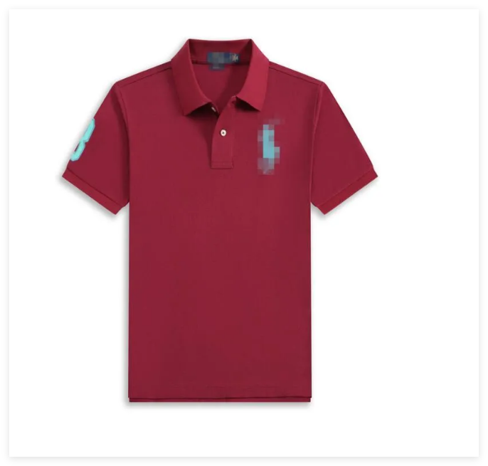 Preppy Style Black Polo Shirt Big Pony Logo Sleeve Number Print Breathable Pique Cotton Short Sleeve Daily Casual Tee Horse Shirt Polo Shirt Button-