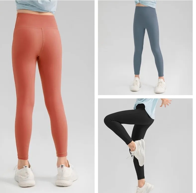 UU-1456 Girls Yoga Leggings Kids Thin Tights Sweatpants Soft Elastic Sports Tight Pants Children Dancing Skinny Pants-image-941138429