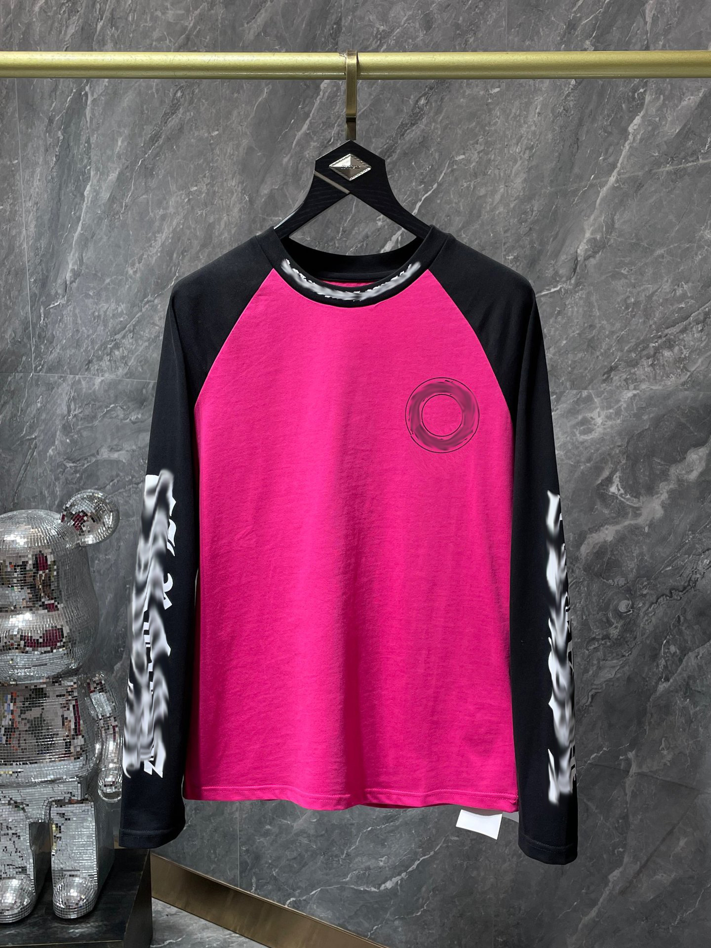 high quality long sleeves tshirt mens Hip hop loose long sleeves tees classic printed pattern design mens black white street casual shirts
