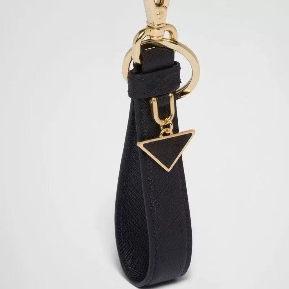 Luxury Men's Keychain Genuine Leather Designer Key Ring Stainless Steel Car Key Holders Classic Fashion Bag Charm High Quality Key Pendant C-image-1100692220