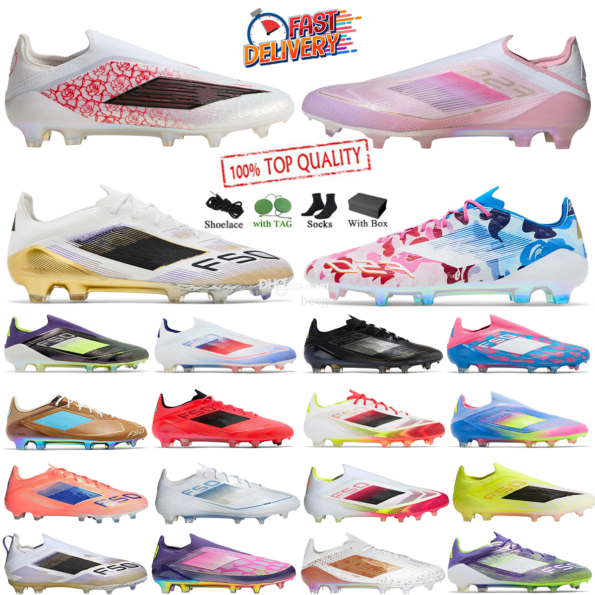 Top Quality Soccer f50 chaussures de football pour hommes femmes élite jeunes Pure Victory Sparkfusion Electric Stealth Lamine Yamal Road To Glor