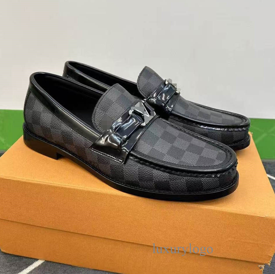 Designer Men Driving Shoe platform classics Genuine Leather high quality Major loafer Breathable Soft Soles Plate-forme famous daily Casual Shoes 26