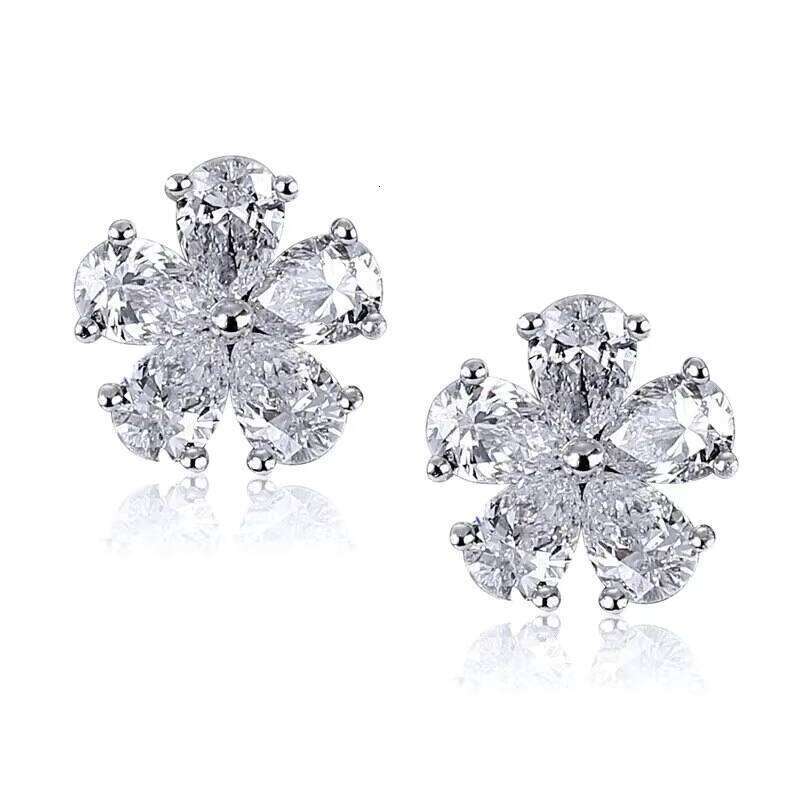 White Pear Shape Moissanite Dia Beautiful Sterling Sier Earring VVSClarity Screw Back Customized Pendant & Jewelry-image-1100678045