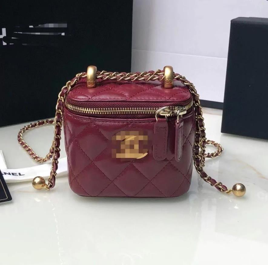 Shoulder Bags Women Crossbody Handbags Designer Luxury Mini Portable Box Cosmetic Lipstick Bag Sheepskin Black Ladies Fashion Small Purses 12cm-20cm