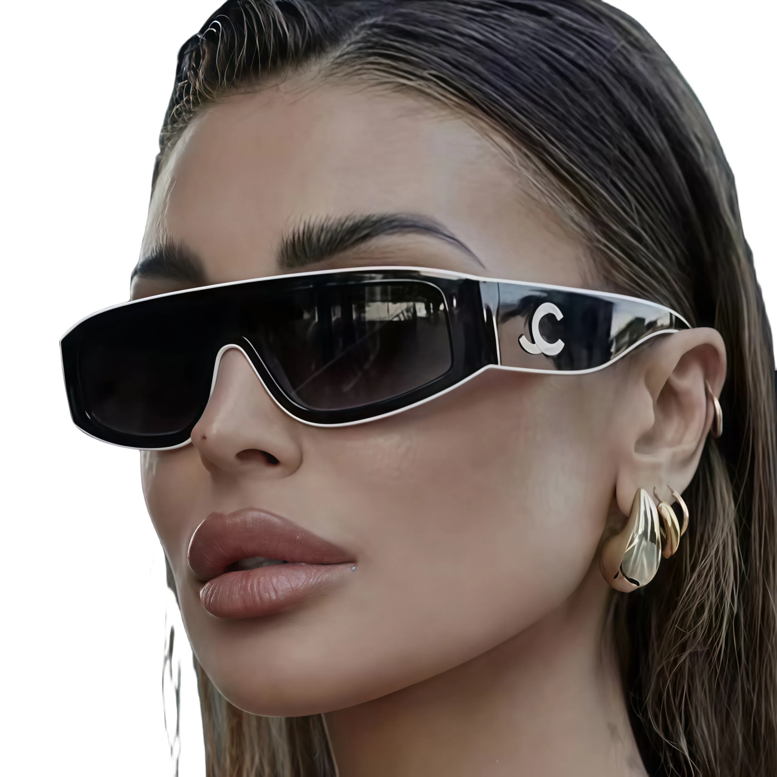 Nouvelle paire de lunettes de soleil avec lunettes de soleil de style design bicolore pour femmes lunettes de soleil de style designer pour homme