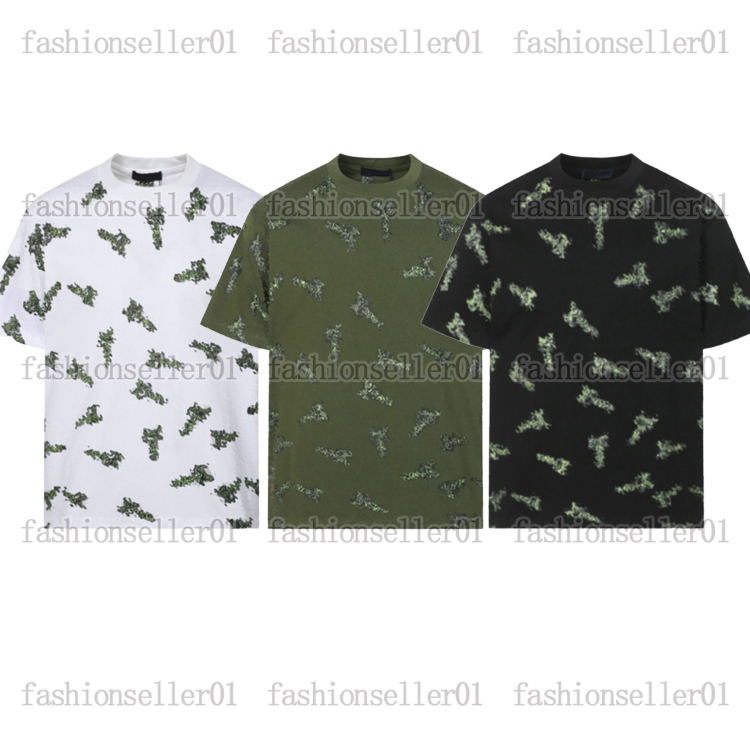 Mens T Shirt Designer Europe Paris Summer Tshirt T-shirt Classical Letter Pattern Round Neck Luxury Casual Loose White Green Tops Tees