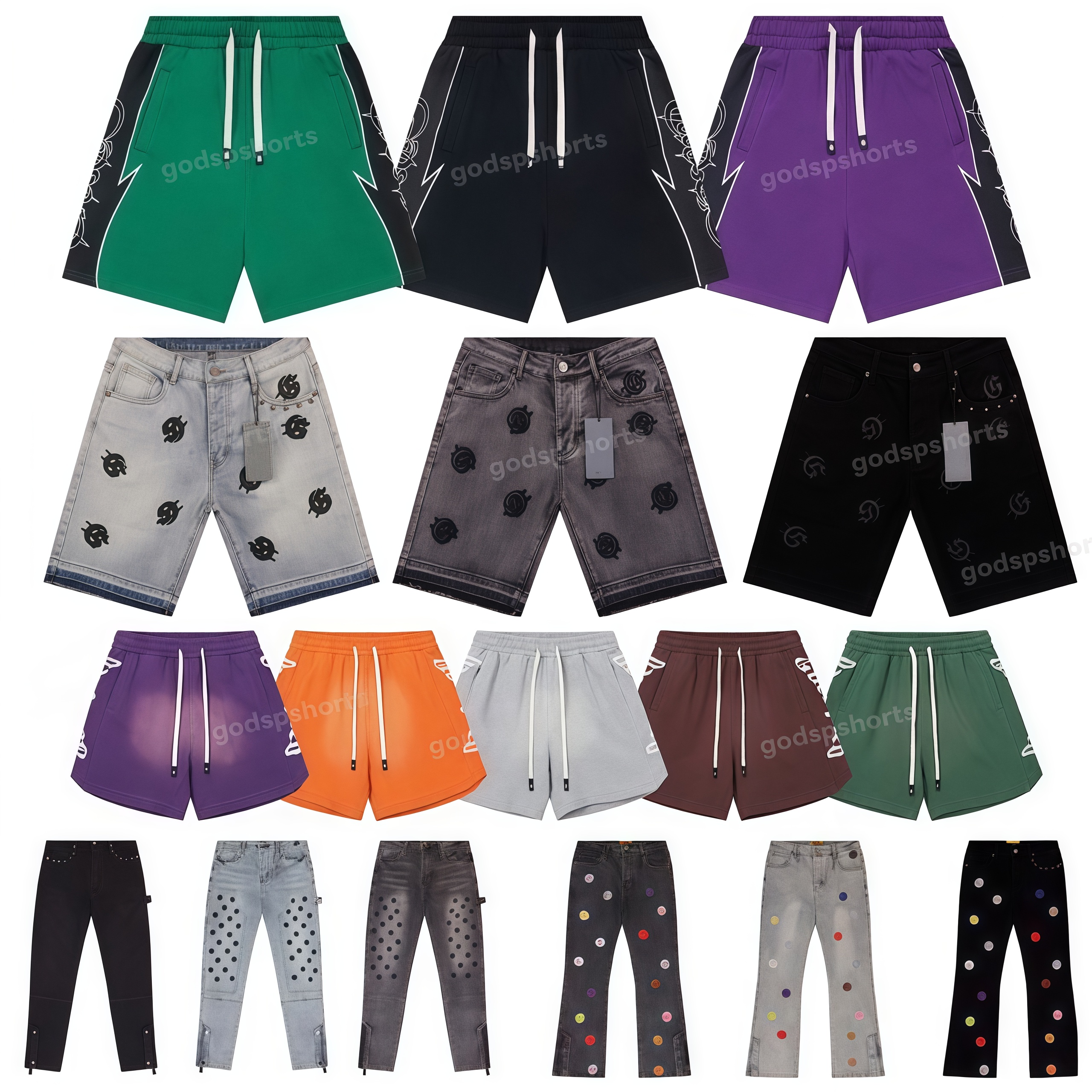 godshorts shorts designer men women High Street New man womens printed double-ply short pants running Daily fiess loose fit washed Retro sport Jo-image-944594135
