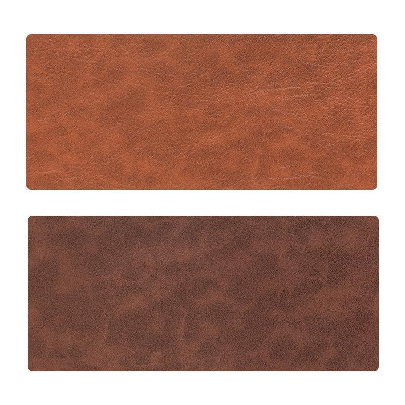 Imitation cowhide patterned table mat, TV cabinet countertop protection, retro style leather dining table mat for home use-image-1100823444