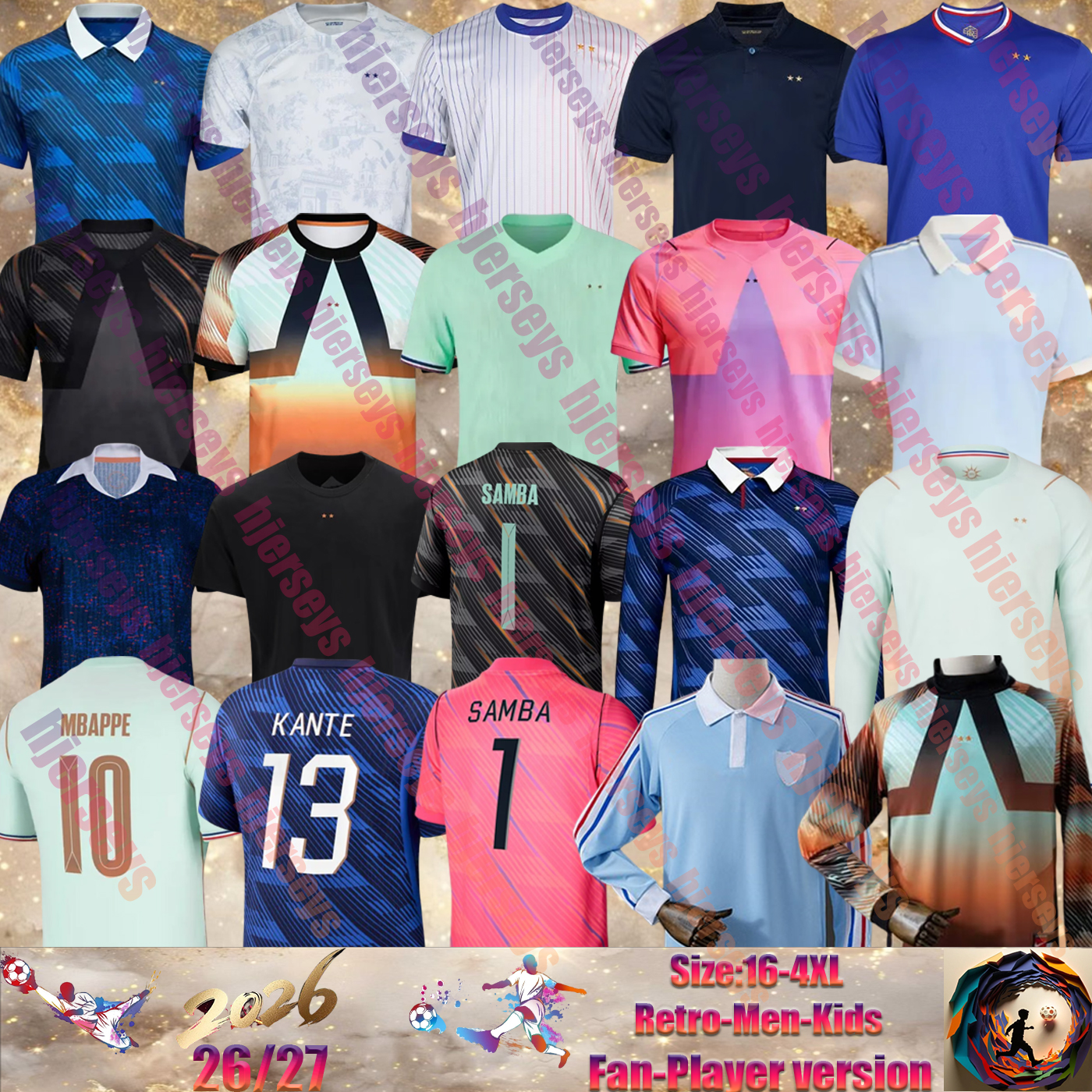 26 27 World Cup France soccer jerseys MBAPPE GIROUD GRIEZMANN KANTE BARCOLA OLISE EKITIKE DEMBELE RUGBY TCHOUAMENI OLISE ZIDANE French men Footba-image-957940856
