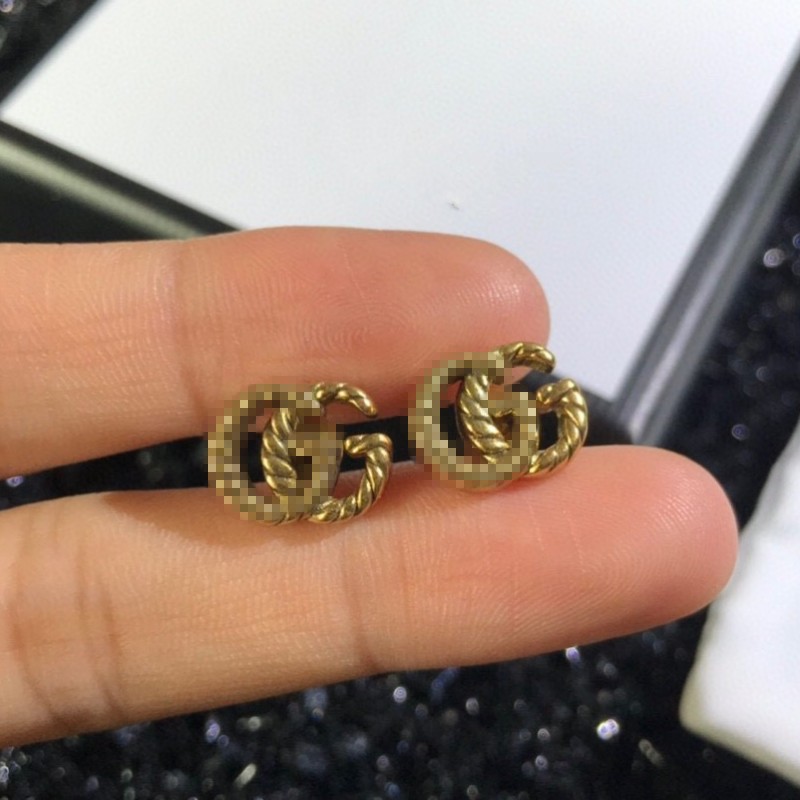 Gold Plated Luxury Designer Earrings Simple Letter Vintage Studs Earrings Top Quality Brass Fashion Earrings For Women Wedding Party Gift