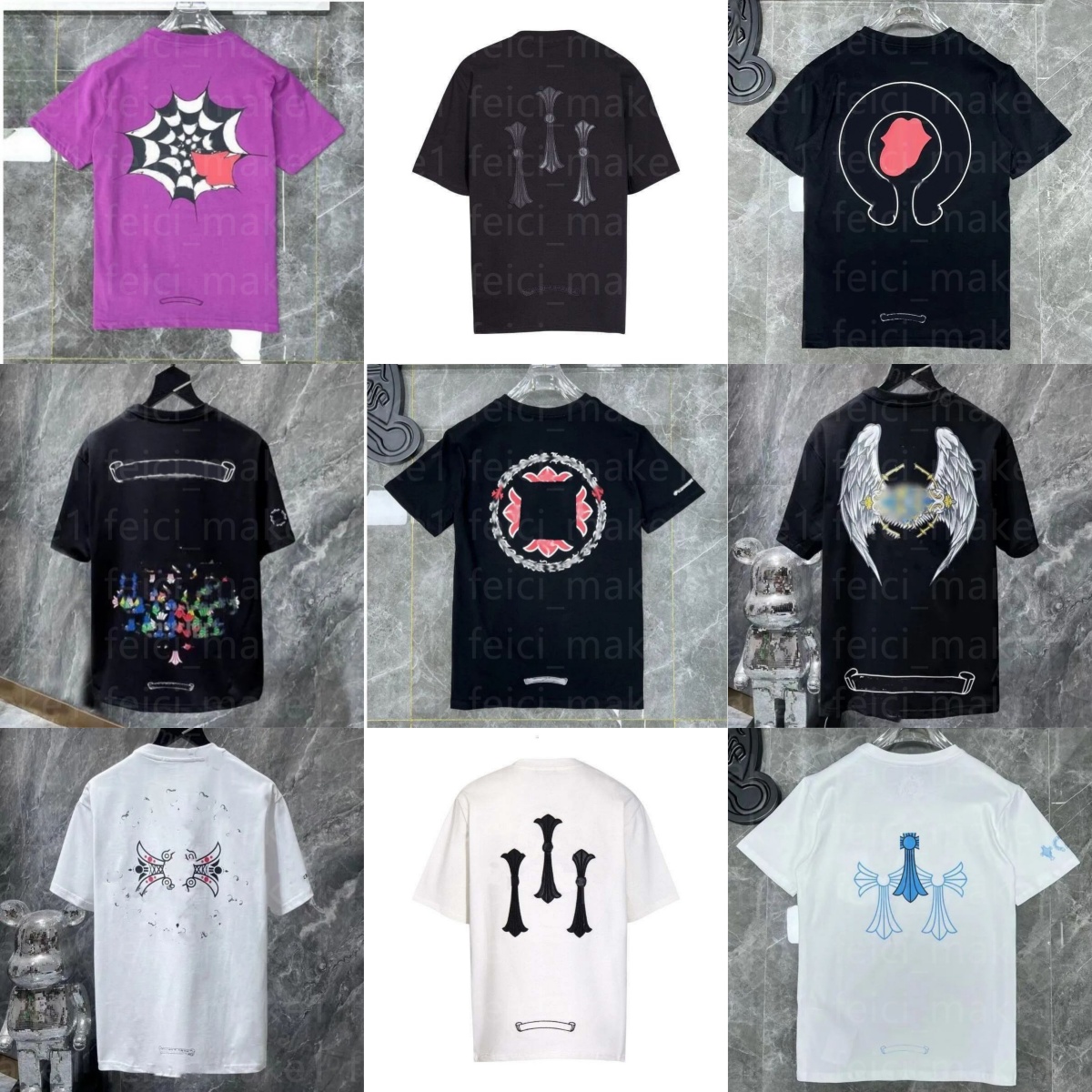 Designer T Shirt Graphic Tee Cotton Tees Chrome Shirt Holiday Women Mens Street Pure Cotton shirt Short Sleeve Fashion Tshirts Men T Shirt-image-733920638