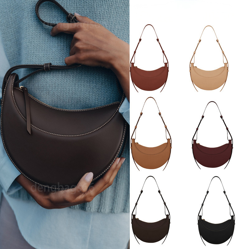 Designer Bag Shoulder bag Le Cyme Bag Half Moon bag Luxry Women Crossbody bag Camel lady handbag Smooth Leather Bag litchi grain Underarm bag Mini P