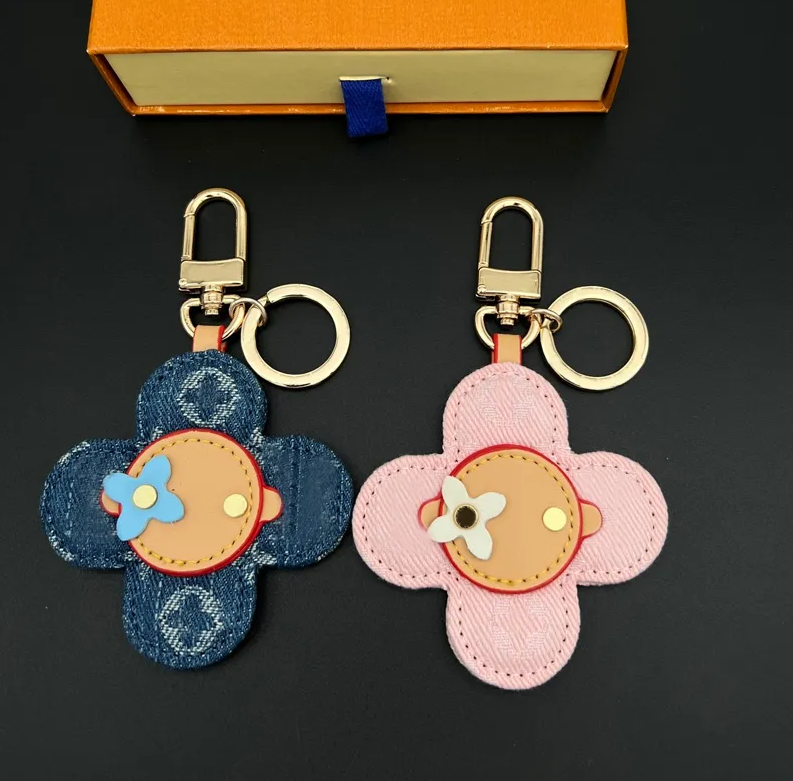 Porte-clés classique en Denim de styliste, tournesol, élégant, breloque pour sac, mignon, bonbons, petits sacs cadeaux, pendentif
