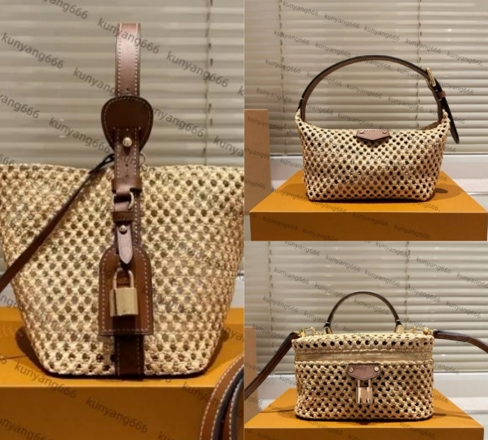 Top Straw Bag Luxury Handbag Designer Crossbody Bag Shoulder Evolving Women Tote Metal Tag Solid Color Makeup Purse-image-998882174