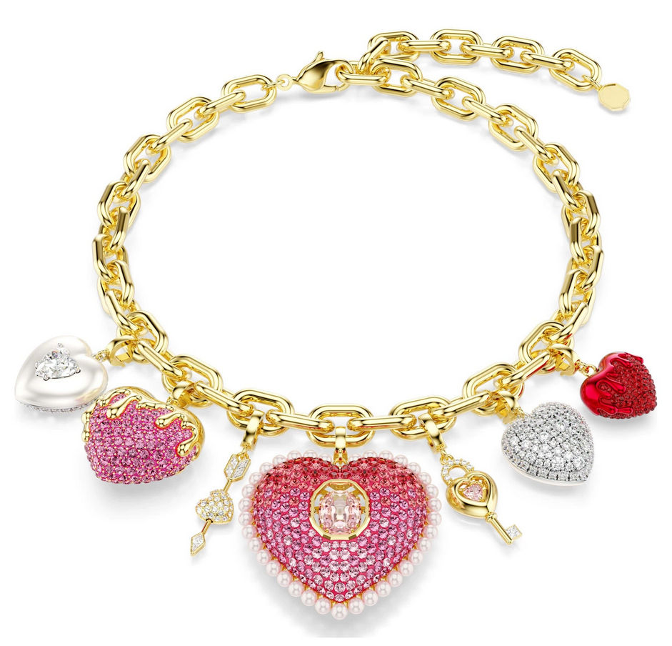 Amour coeur perle femmes ensemble de bijoux boîte-cadeau emballage coeur strass collier Bracelet boucles d'oreilles ensembles bijoux réglables ca