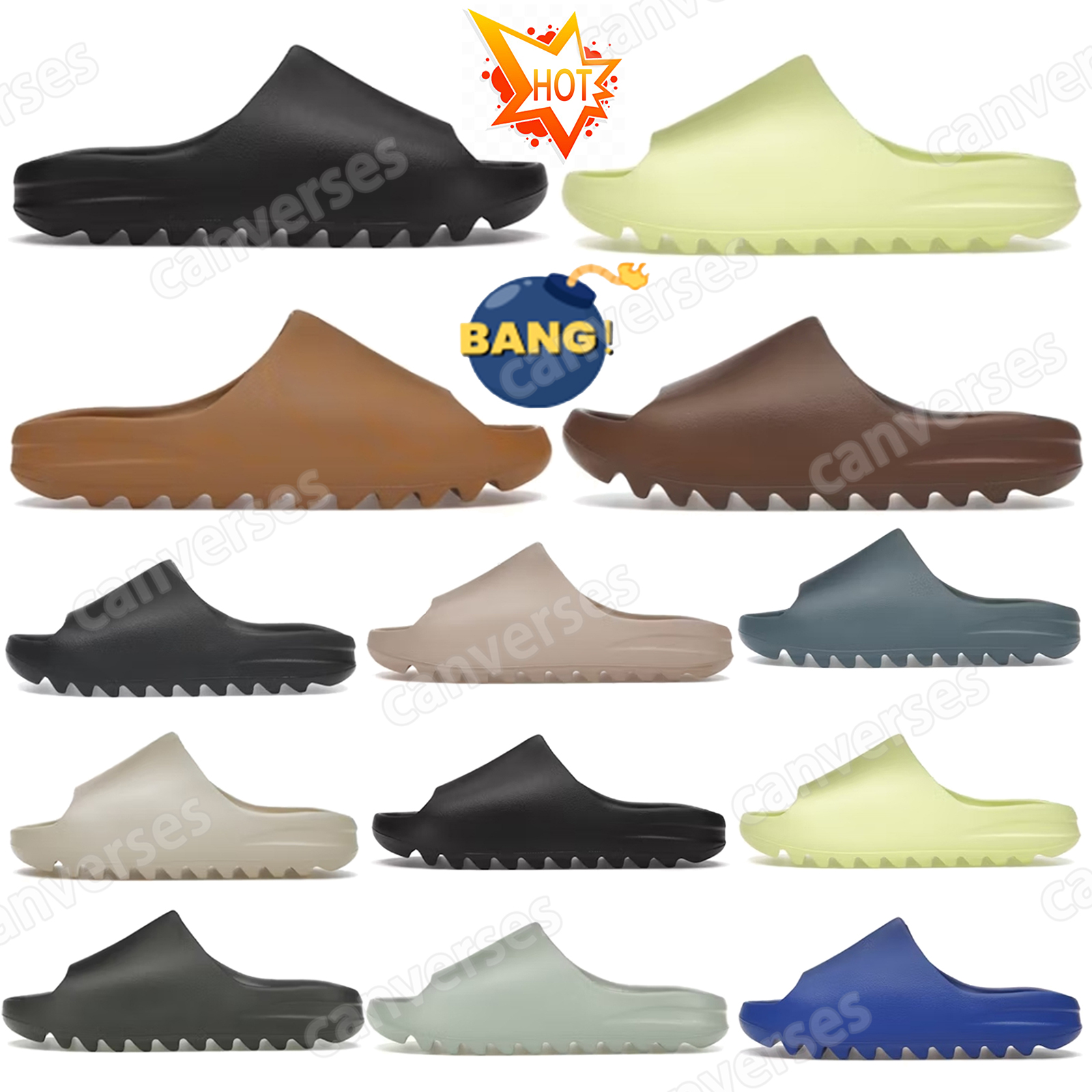 Slate Marine slides slide slippers Onyx slipper sliders Grey Granite Azure Salt Bone Flax Resin Glow Green Ochre Enflame Orange Soot Ea3Pnb#-image-963346128